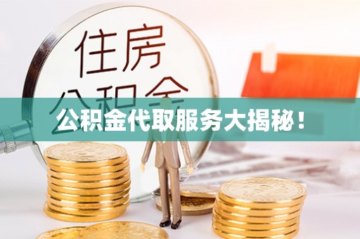 潮南公积金代取服务大揭秘！
