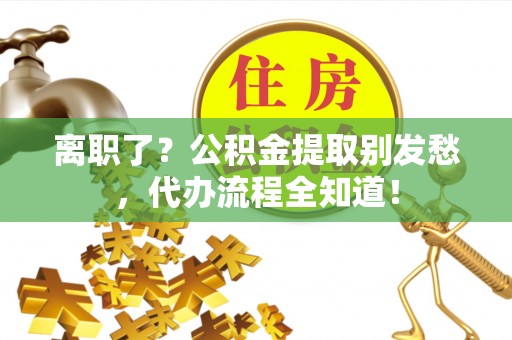 潮南离职了？公积金提取别发愁，代办流程全知道！