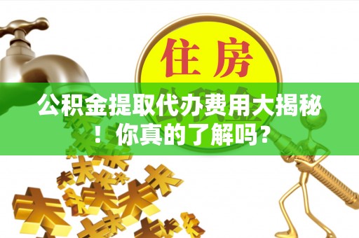 潮南公积金提取代办费用大揭秘！你真的了解吗？